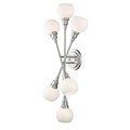 Z-Lite Tian 6 Light Wall Sconce, Brushed Nickel & Matte Opal 616-6S-BN